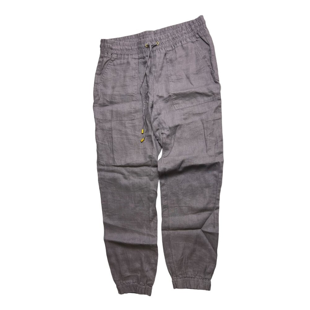 Company Ellen Tracy women’s gray small linen jogger tie waist q702
